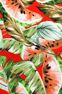 Watermelon Viscose Crepe Red / Green