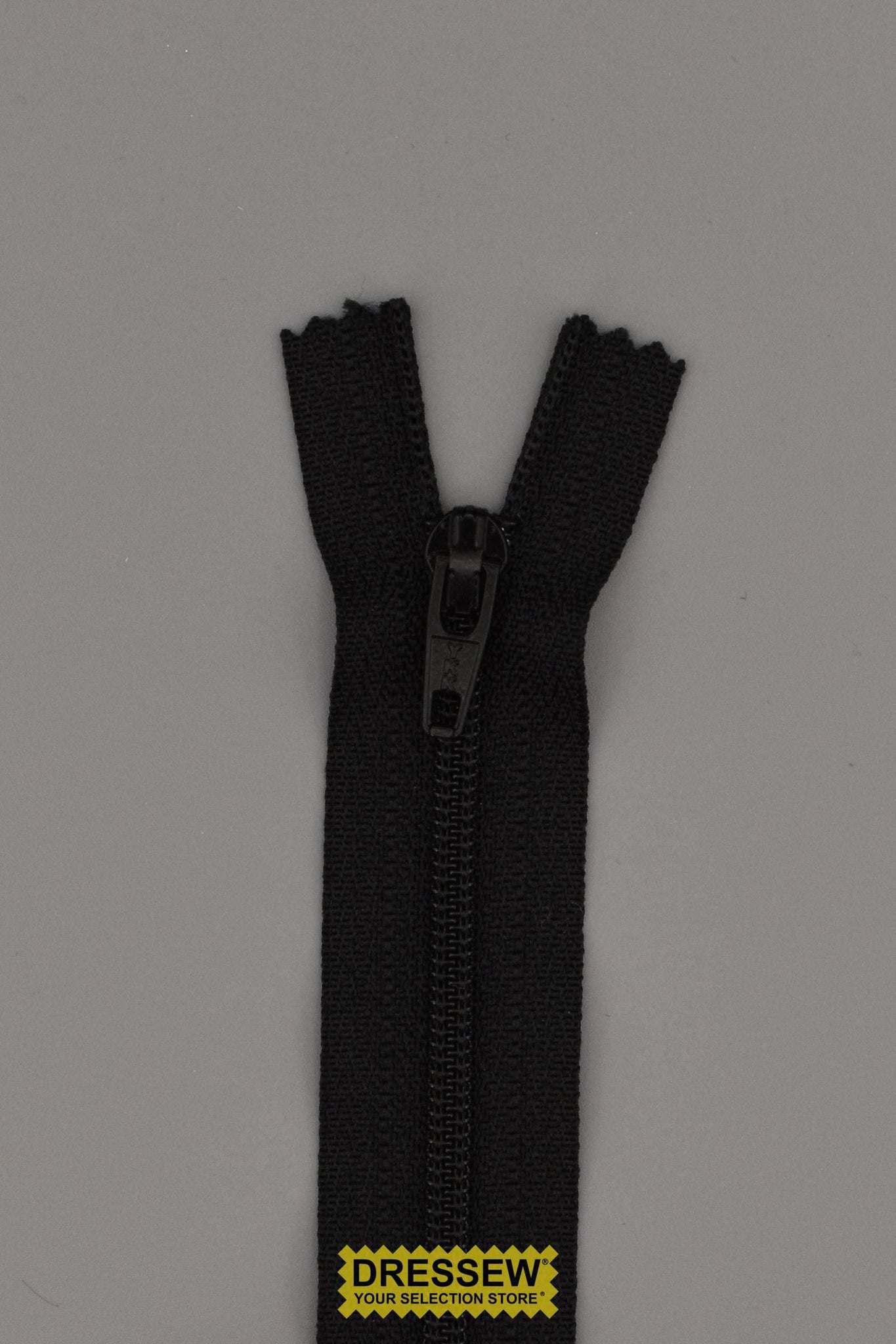 YKK #3 Regular Coil Closed End Zipper 20cm (8") Black